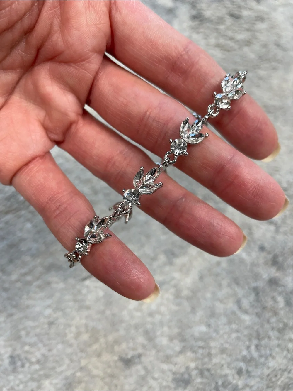 New Jim Ball Cubic Zirconia Marquise Vine Leaf Tennis Bracelet